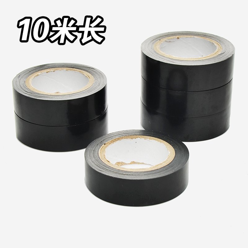 10 m high temperature resistant flame retardant electrical wire insulation black adhesive tape PVC waterproof electric rubberized wire harness fireproof cloth one roll