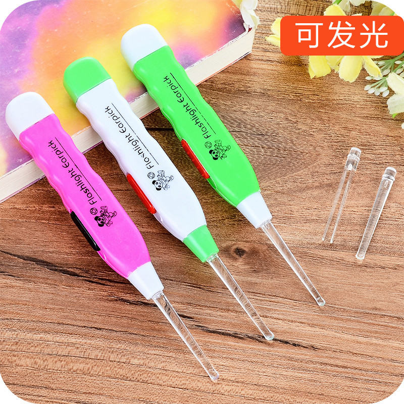 Illuminated ear scoop for Children Baby visible ear scoop buckle ear spoon adult detachable ear grate