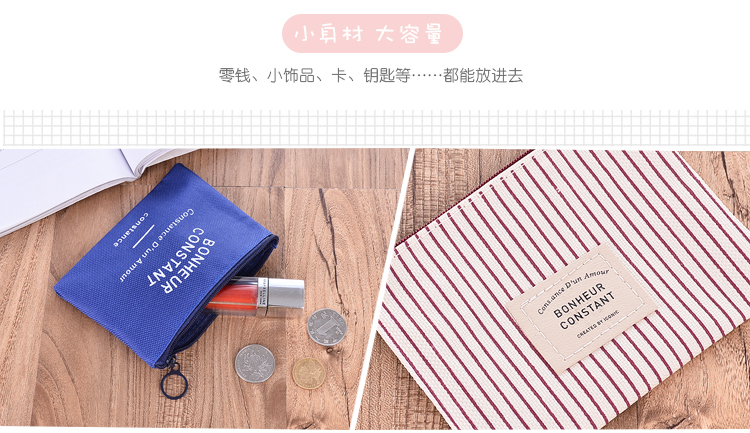 Lưu trữ sáng tạo ví tiền vuông nhỏ vải nghệ thuật tai nghe bao bì lặt vặt túi sinh viên túi với túi dây kéo ví tiền nữ