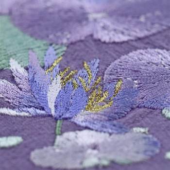 Introducing purple lotus embroidered tea mat cotton and linen tea mat Introducing purple lotus embroidered tea mat cotton and linen tea mat