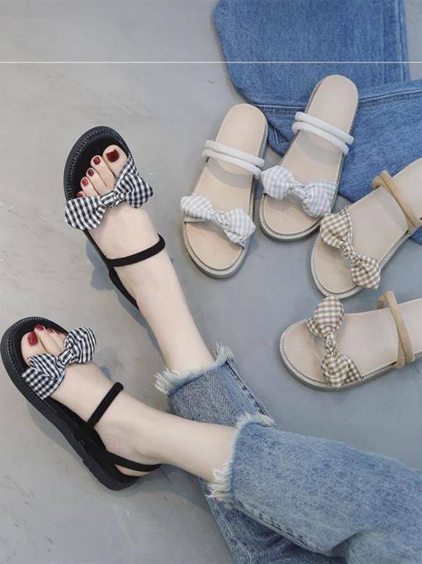 Pregnant women sandals summer students tide non-slip outer wear summer new sequins large size spring shoes fashion soft bottom bow