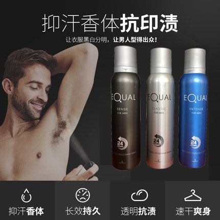 Turkey She Men's Antiperspirant Spray Long-Lasting Odor Removal Underarm Antiperspirant Equal Intense Strong Fragrance