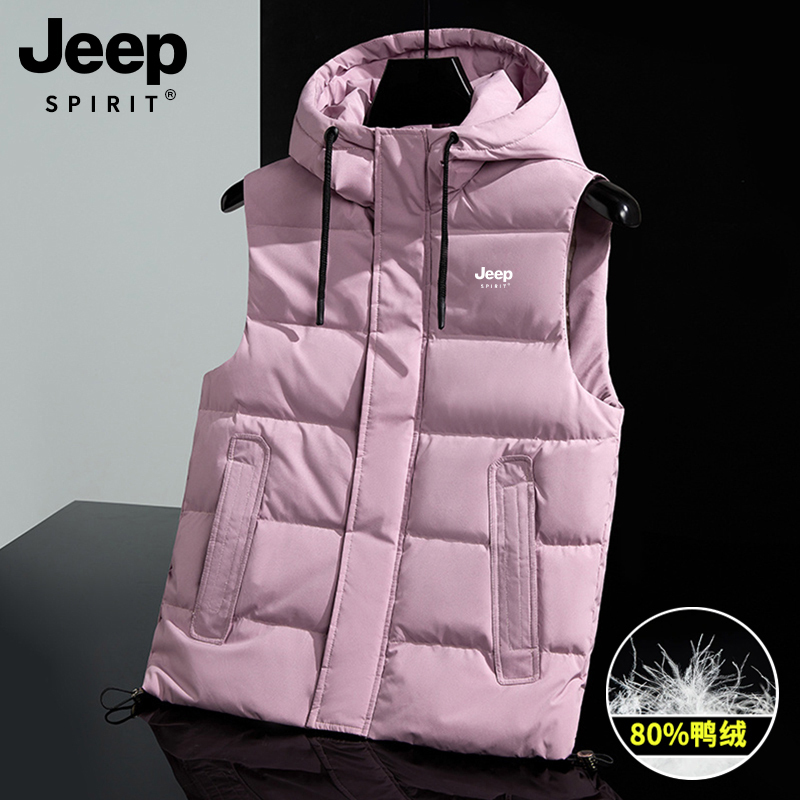 Jeep Lightweight down Vest for Women, Autumn and Winter 2026 New Style, Women's Outerwear Vest, White Duck down Vest
