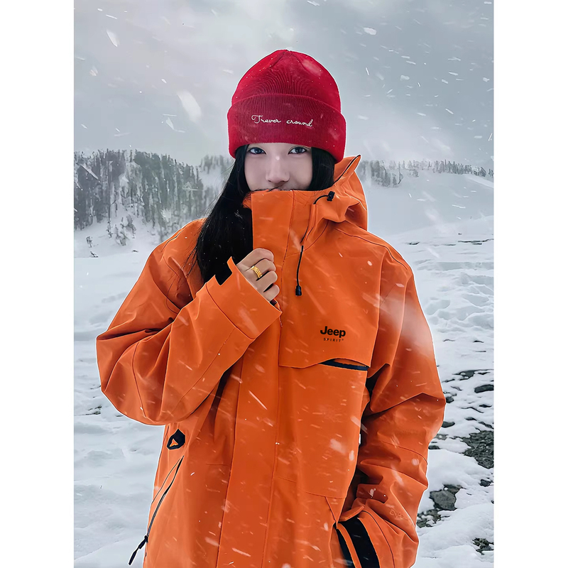 Jeep down Jacket for Women 2026 New Winter Three-In-One Liner Windproof Mountaineering Skiing Hard Shell Thick Coat