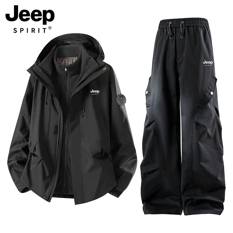 Куртка JEEP SPIRIT, мужской костюм "три в одном", новинка 2025 года, зимний комплект спортивной одежды для альпинизма и катания на лыжах.