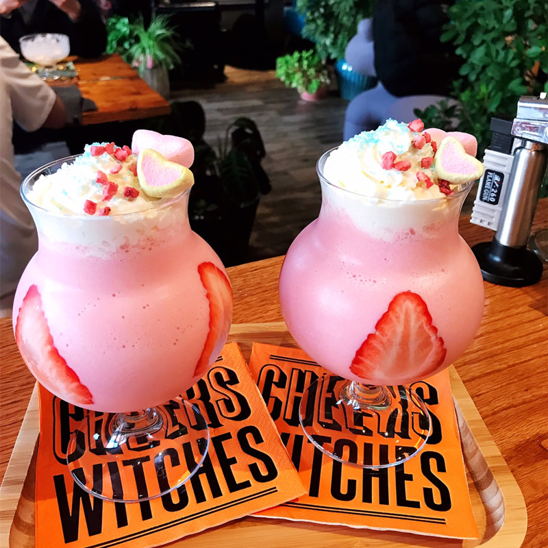 Ins net red restaurant glass simple high-value Korean cafe milkshake cup soda cup girl heart