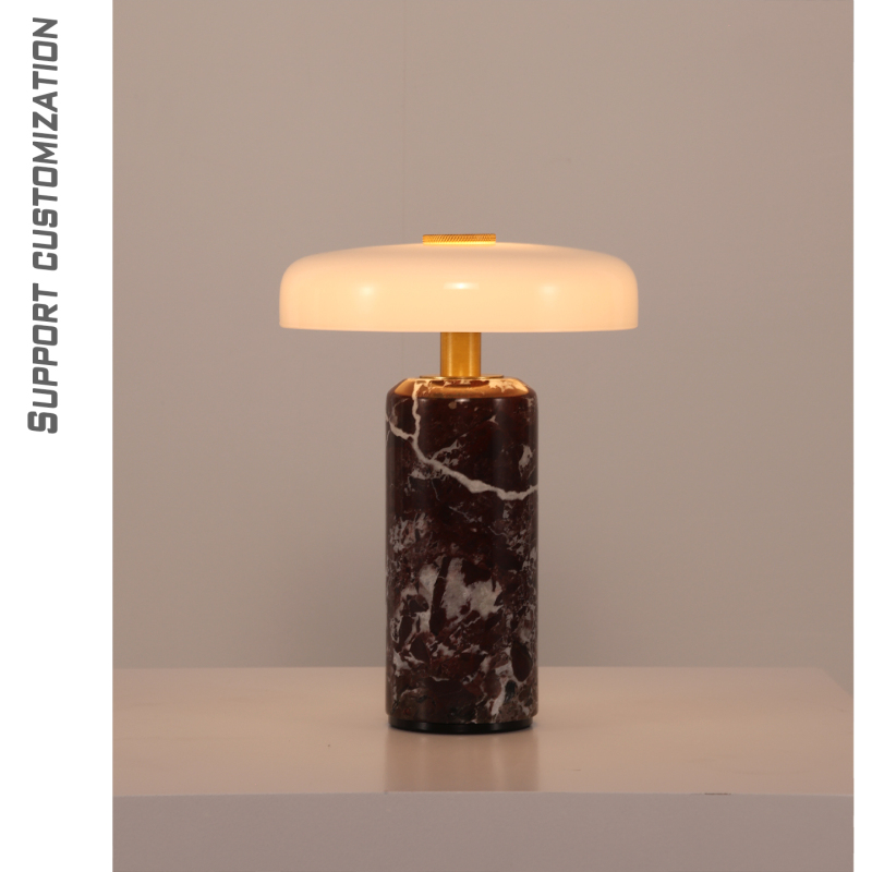 Danish Trip Carrara Portable Rechargeable Table Lamp for Living Room, Bedroom, Bedside, Marble High-End Atmosphere Lamp