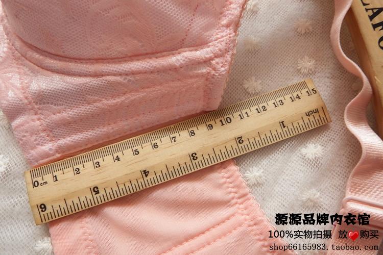 Không có áo ngực bằng vải thoáng khí Siêu mỏng ren A Cup B Cup Thu thập có thể điều chỉnh áo ngực bốn ngực Bra Đồ lót nữ áo lót dây