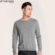 di kangra / De Kaijia áo len cashmere mỏng chạm đáy áo sơ mi cổ tròn áo len rộng cổ thấp mùa thu - Áo len Cashmere