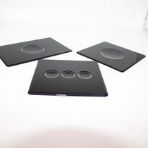 专业加工定制黑底凹点盲点玻璃 2 5D抛光边亮边凹槽钢化玻璃