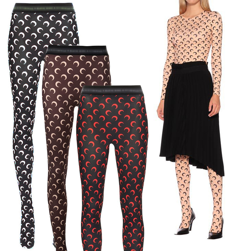 Fashionable Moon Print Leggings, Skirt, Inner Wear, Outer Wear, Stretchy Tights, Trendy Brand, Unique Style Pants for Women