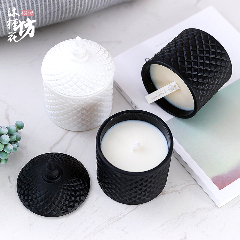 Castle Texture Cup Soy Wax Aromatherapy Candle Smokeless Safe Home Indoor Durable Decoration DIY Material