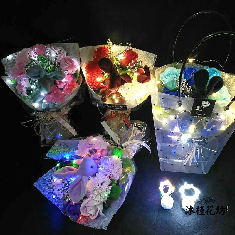 Flower packaging paper decorated color lamp waterproof LED stream lights wedding decoration gift lights diy flower packaging materials