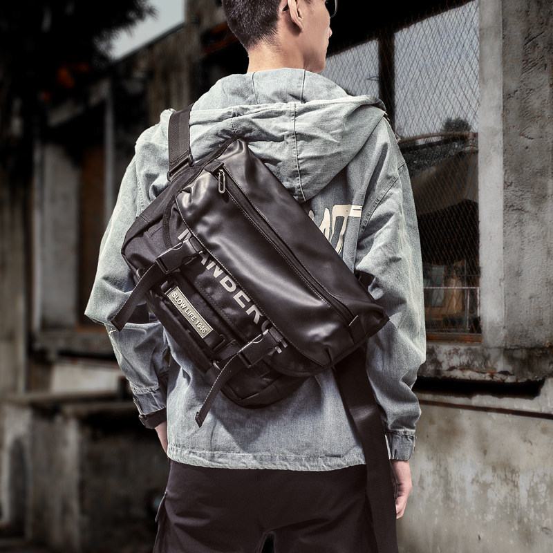 Tide brand men's bag shoulder messenger bag men's functional wind backpack large-capacity postman tooling bag men's all-match dead fly bag