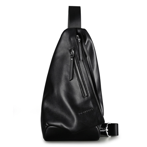 Нагрудная сумка, мужской кожаный рюкзак, сумка на одно плечо, в корейском стиле, из натуральной кожи, воловья кожа
