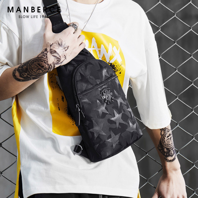 Chest bag men's Korean version of the tide canvas casual sports small backpack camouflage men's one-shoulder messenger bag men's bag 2019 new