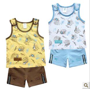 2022 summer dress Peter Little Rabbit boy All cotton vest short sleeve T-shirt shorts suit Two sets of children's clothes