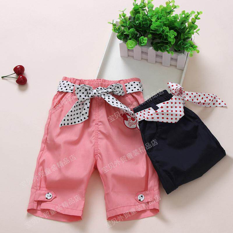 2022 Summer Girl Baby Baby Full Cotton Shorts 50% Pants Inside Lap Pants 50% Pants Child Clothing
