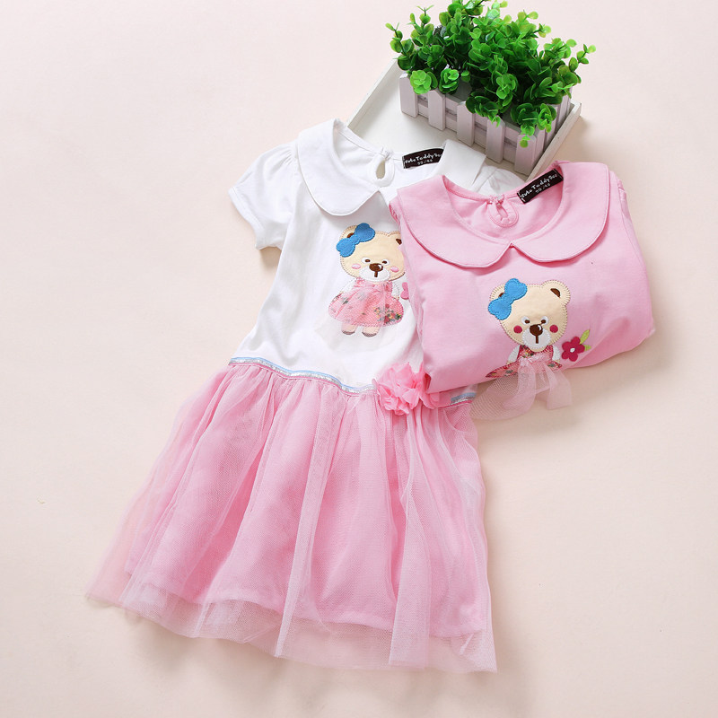 2022 Summer Dress Han Edition Girl Short Sleeve Foreign Dress Yarn Skirt Baby Children Foreign Dress Princess Dresses Dress