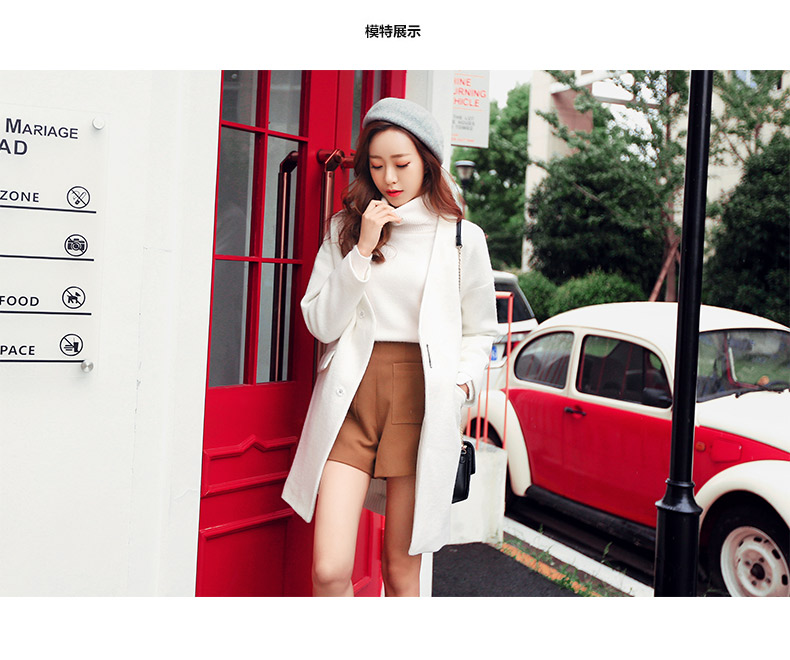Quần áo Tiancheng 2018 thời trang mùa đông V-cổ thắt lưng bằng len lông cừu nữ màu lông rắn mùa đông nữ áo khoác nữ dài hàn quốc