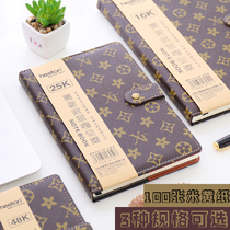 High-end Notebook 25K Minutes Ben 16K Leather Face by buckle patterned Benson Business Small Number Thickened Notepad