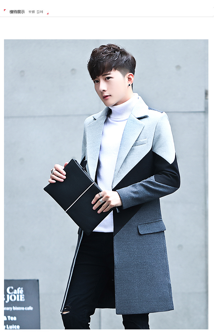 Áo khoác len nam mùa đông dày cho nam Áo khoác nam trench 2018 Mới Hàn Quốc Flow Slim Windbreaker Áo khoác nam áo gió mùa hè