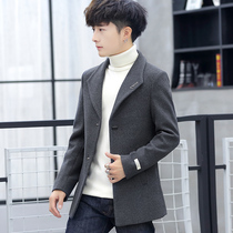 Windbreaker men 2019 autumn and winter new mens short wool wool coat coat mens windbreaker youth top tide