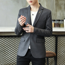 Mens suit jacket Korean version of business casual mens small suit top single West 2018 autumn handsome small suit tide