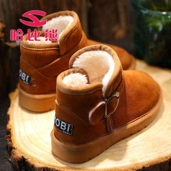 哈比熊 加绒保暖 儿童雪地靴 优惠券折后￥49.9包邮（￥69.9-20）多色可选