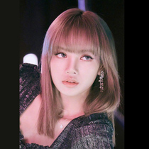 Water dance Lisa same wig female hair long straight hair net red collarbone hair cool handsome air tide natural full head cover