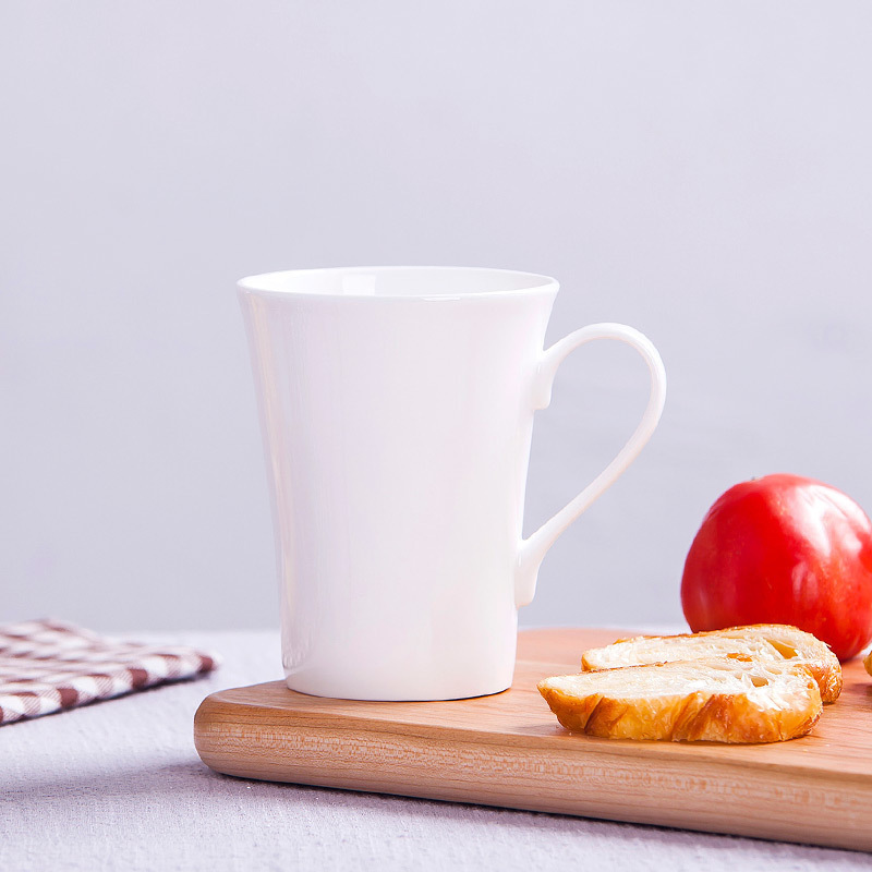 Jingdezhen porcelain ipads milk cup pure white ceramic mugs creative picking cup tea cup cup coffee for breakfast