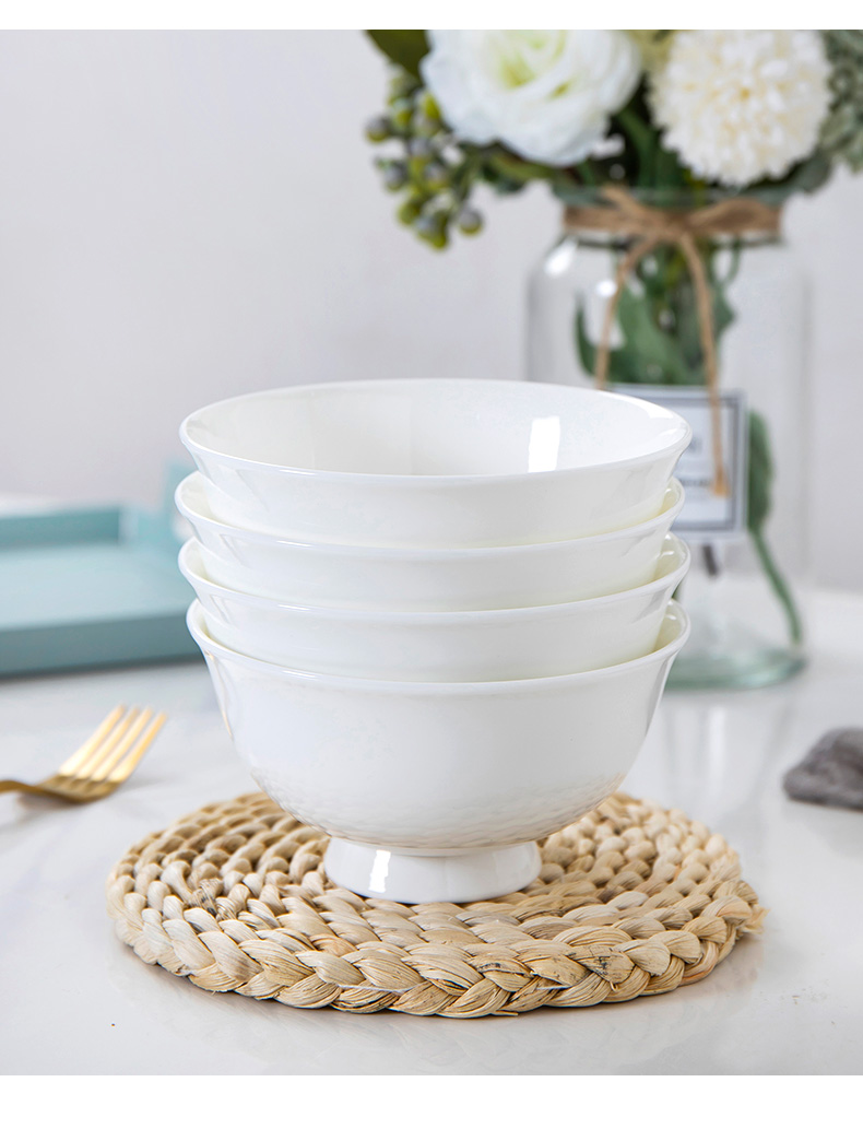 Jingdezhen Jingdezhen ceramic bowl eating household white ipads China tableware m eat rainbow such as bowl bowl bowl large bowl