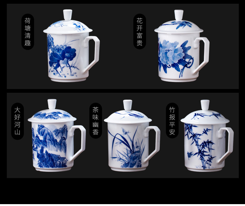 Is rhyme of jingdezhen ceramic cups office boss make tea cup under the hand - made porcelain glaze color double male new cup