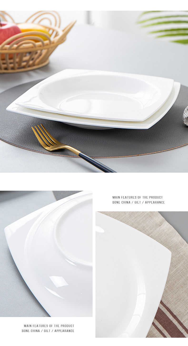 Jingdezhen ipads China and western food and tableware Japanese - style square plate cake plate are rectangular plates plate ceramic 0