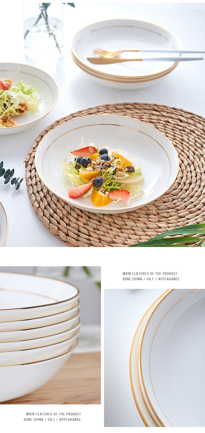 Jingdezhen ceramic tableware European food plate ceramic plate contracted household soup plate FanPan up phnom penh dish deep dish
