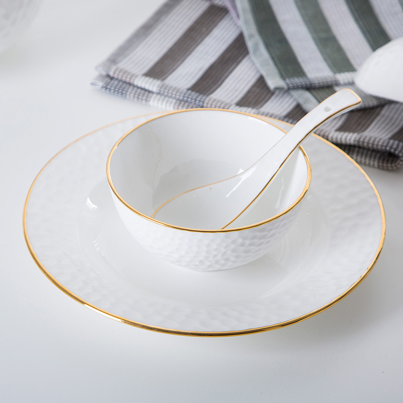 Jingdezhen up phnom penh dish tableware kit home Jingdezhen European - style ipads porcelain chinaware dinner set bowl dish