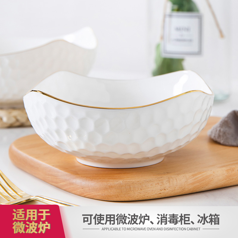 Jingdezhen ipads porcelain household water cube soup bowl creative dessert bowl up phnom penh ceramic tableware fruit salad bowl