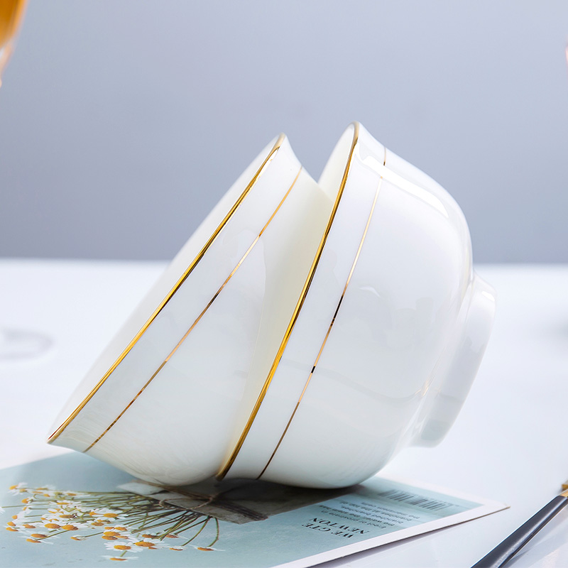Ipads bowls of household small bowl of rice bowls European - style up phnom penh jingdezhen ceramic bowl single eat bowl high admiralty bowl