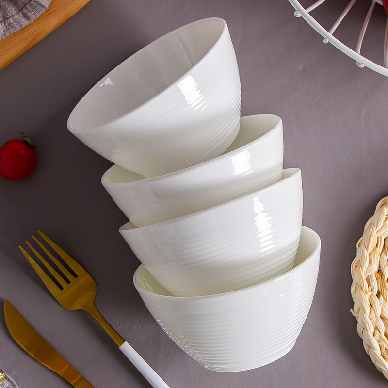 Nordic wave grain creative ipads bowls white jingdezhen ceramic tableware rainbow such as bowl bowl household contracted rice bowls