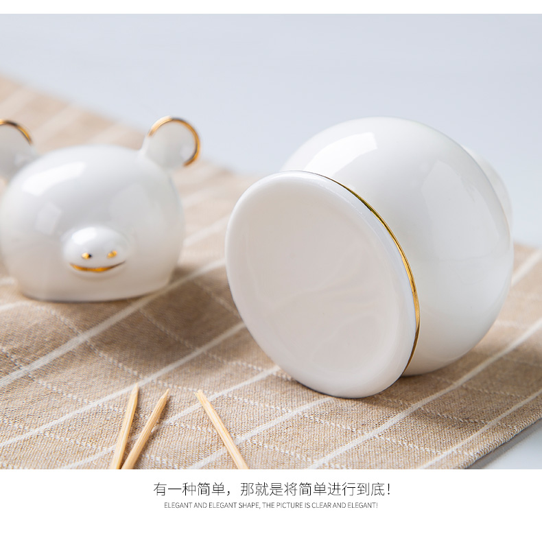 Home restaurant ipads porcelain tooth extinguishers pure creative fashion up phnom penh ceramic toothpick/toothpick box bear a toothpick