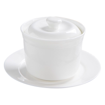 Jingdezhen healthy bone china water-proof stew pot birds nest seasoning jar ceramic water-proof soup pot with lid pure white