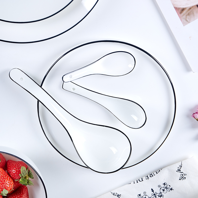 Jingdezhen lead - free ipads porcelain ceramic spoon Korean Japanese tableware northern wind small spoon, coffee spoon, run out of a spoon