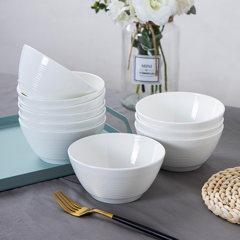 Jingdezhen porcelain ipads white bowl thread creative household rainbow such use ceramic tableware ou wining new rice bowls