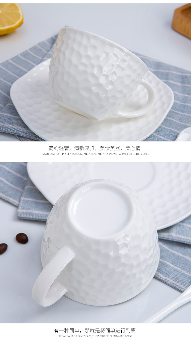 Jingdezhen porcelain white European contracted ipads porcelain coffee cup set key-2 luxury home ins American - style coffee cups and saucers