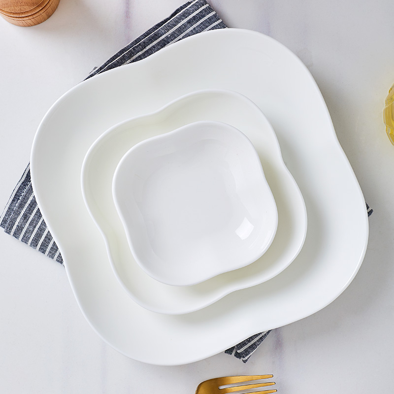Jingdezhen porcelain tableware ipads plates deep dish dish dish creative white ceramic plate household special dishes
