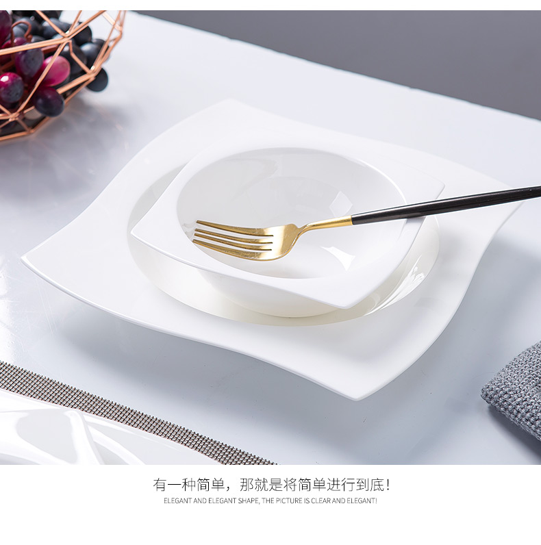 Pure white ipads porcelain jingdezhen special dinner plate ceramic plate cake plate cold dish plate hot plate steak plate