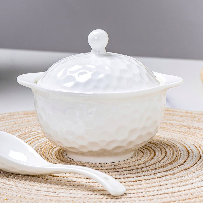 Dessert bowl of steaming white ipads China bird 's nest egg cup clay pot soup as cans soup bowl with cover water household ceramic stew stew