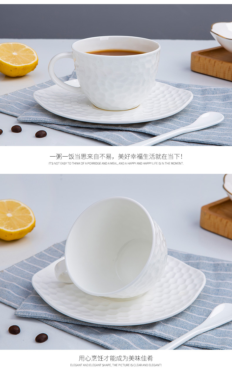 Jingdezhen porcelain white European contracted ipads porcelain coffee cup set key-2 luxury home ins American - style coffee cups and saucers