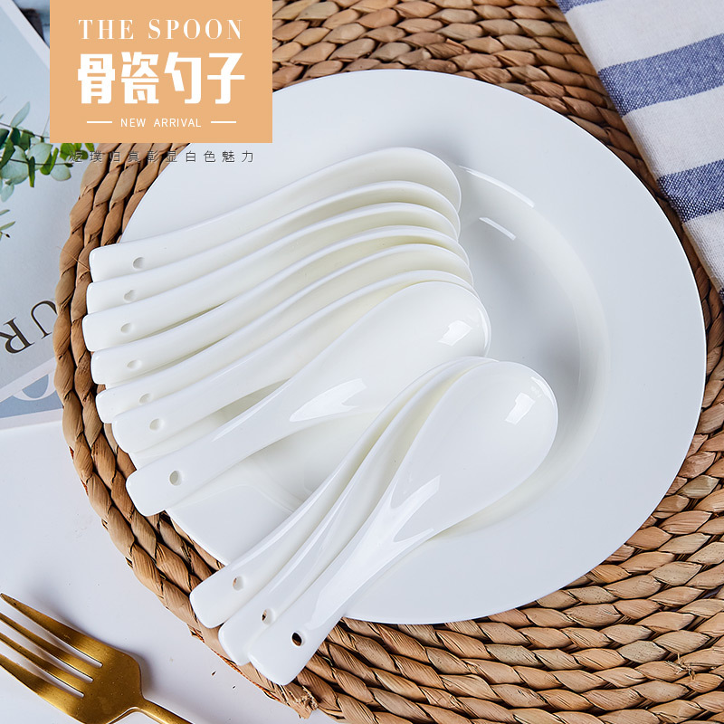 Only 10 to spoon, jingdezhen ipads porcelain household spoon stir spoon, spoon, ceramic white spoon run out creativity