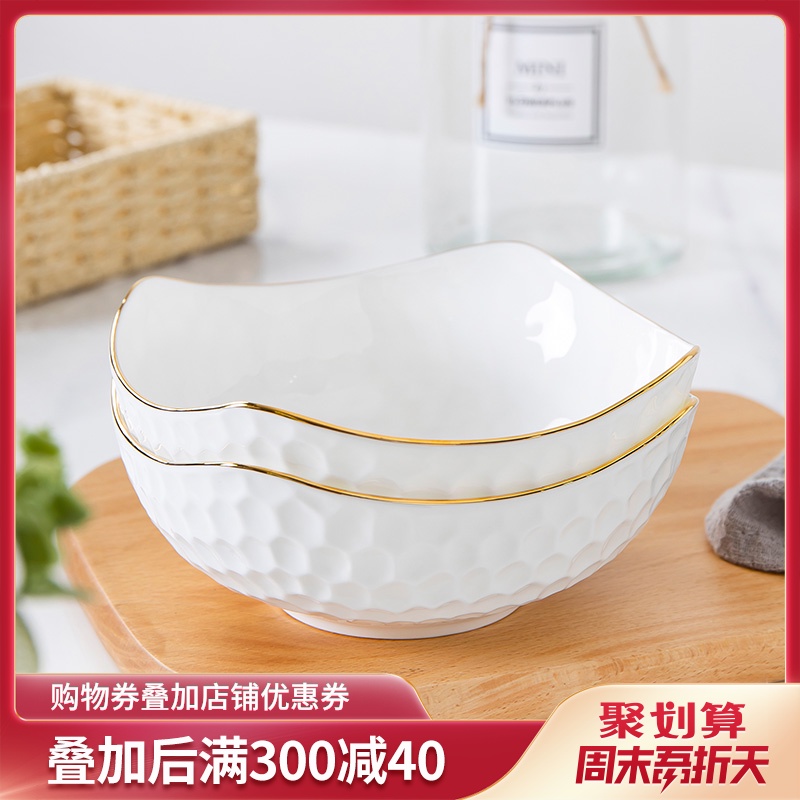 Jingdezhen ipads porcelain household water cube soup bowl creative dessert bowl up phnom penh ceramic tableware fruit salad bowl